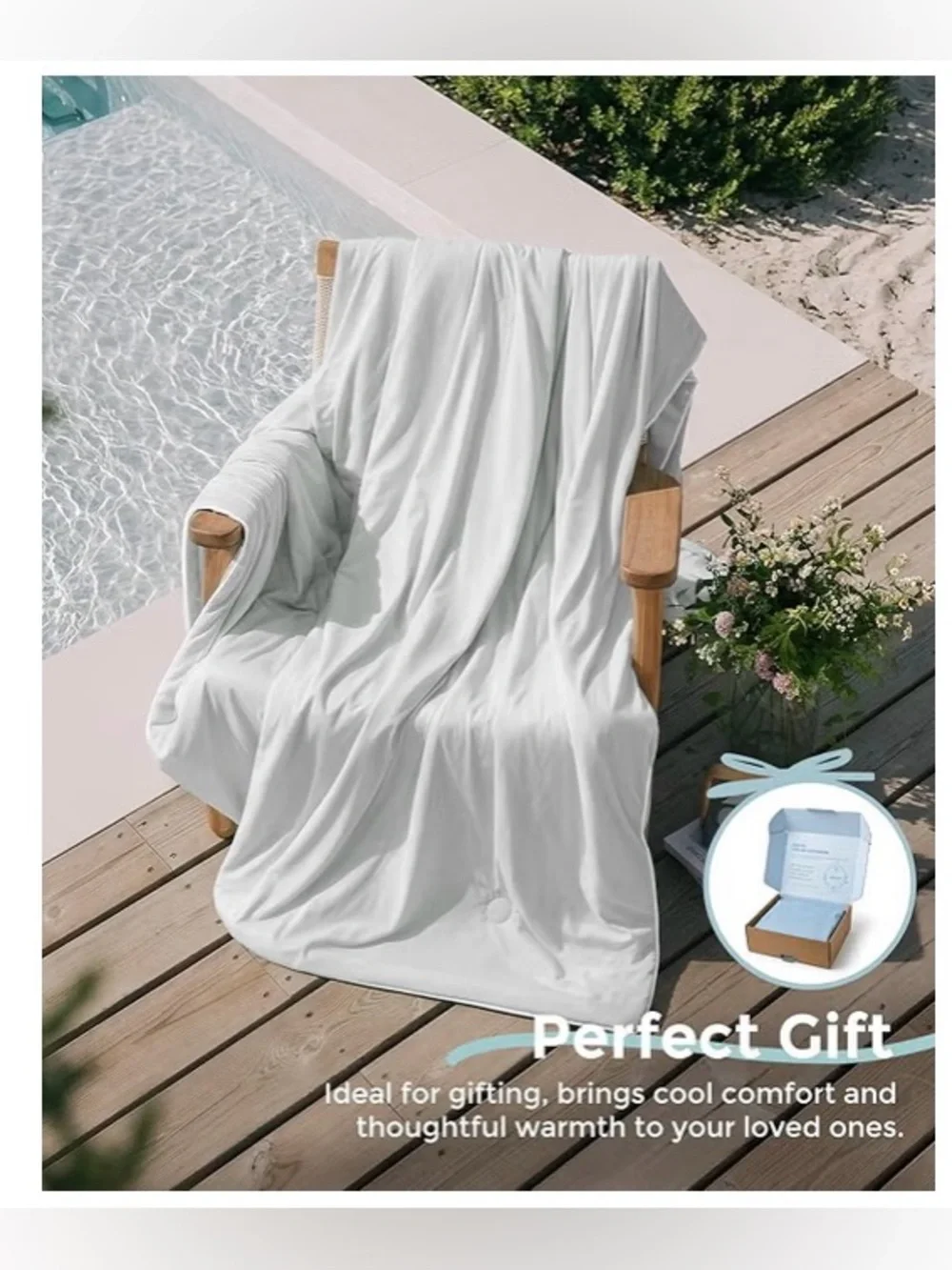 SOULFUL Cooling Comforter Queen Size, Cooling Blanket, LightGray, 90